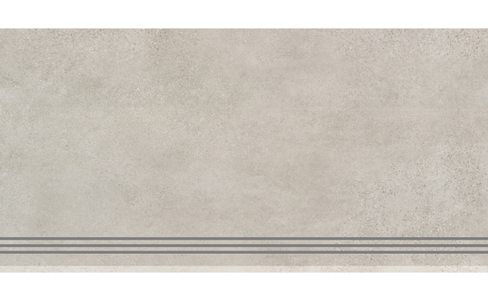 Stufe Rillenplatte warm grey 30 x 60 cm